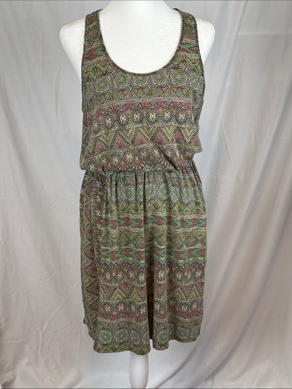 Women's Patagonia West Ashley Dress Multicolor Aztec Print Racerback Style Small